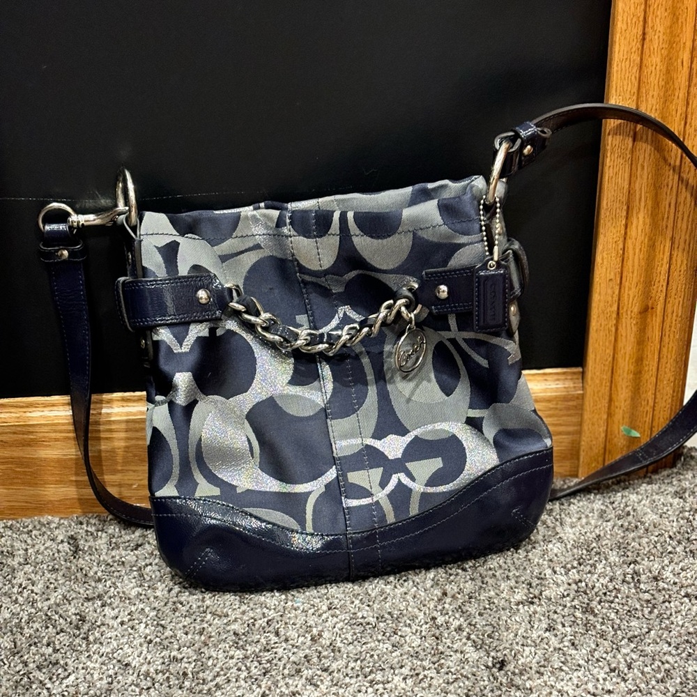 Navy blue Coach crossbody purse
